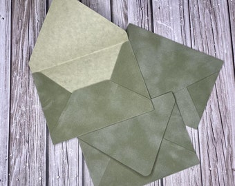 Luxury Khaki Velvet Envelope | Olive Velvet Envelope | Elegant Envelope | Wedding Envelope | Exclusive Handmade Envelope | Premium Design
