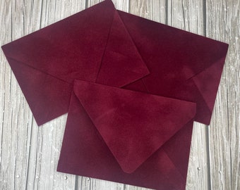 Luxury Burgundy Velvet Envelope | Velvet Envelope | Elegant Envelope | Wedding Envelope | Exclusive Handmade Envelope | Premium Design