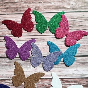 Glitter butterfly die cuts - Butterfly cutout - Glitter butterflies - Paper die cut - Glitter paper - Butterfly with glitters - Butterflies