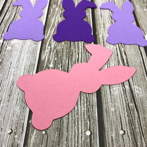 Paper bunny die cuts - Paper rabbit cutout - Paper bunny - Paper die cut - Glitter paper - Card stock bunny - Glitter paper bunny - Glitter
