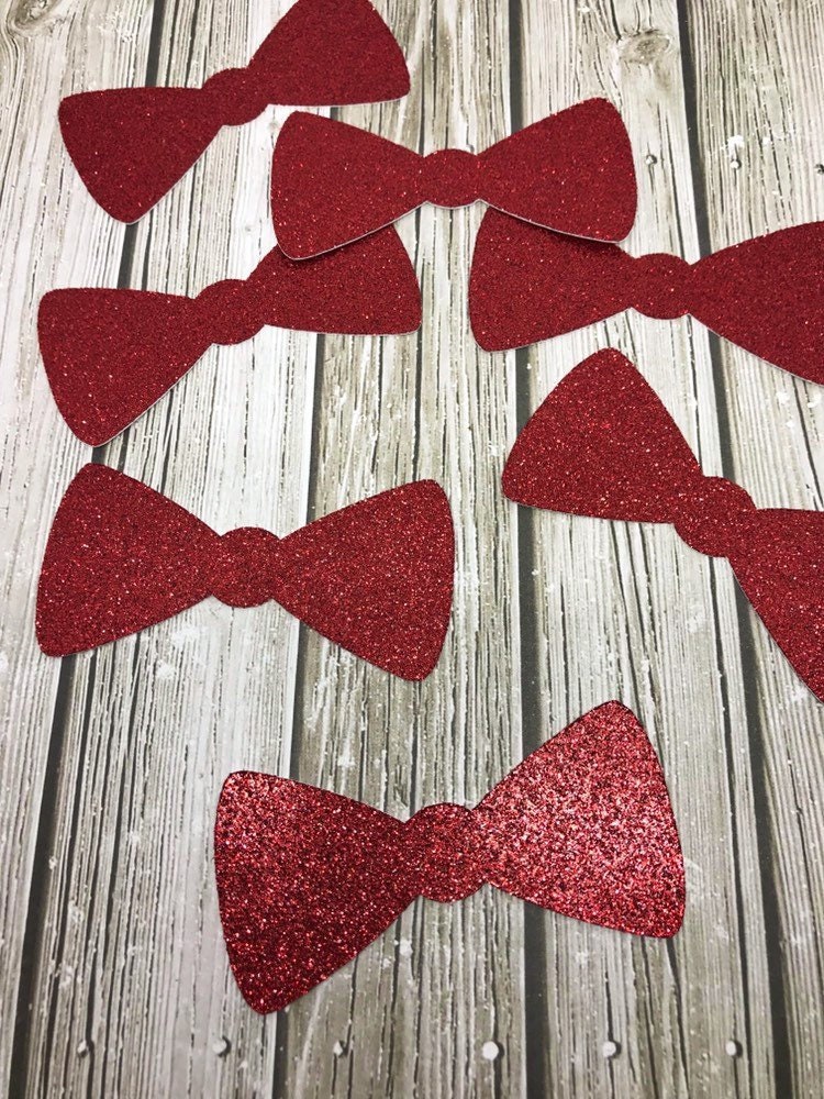 bow tie die cuts glitter paper