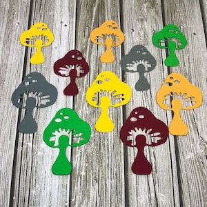 Papier champignons die cuts - Papier champignons cutout - Papier paddenstoel - Papier gestanst - Papier - Kaart voorraad paddenstoel - Papier champignons