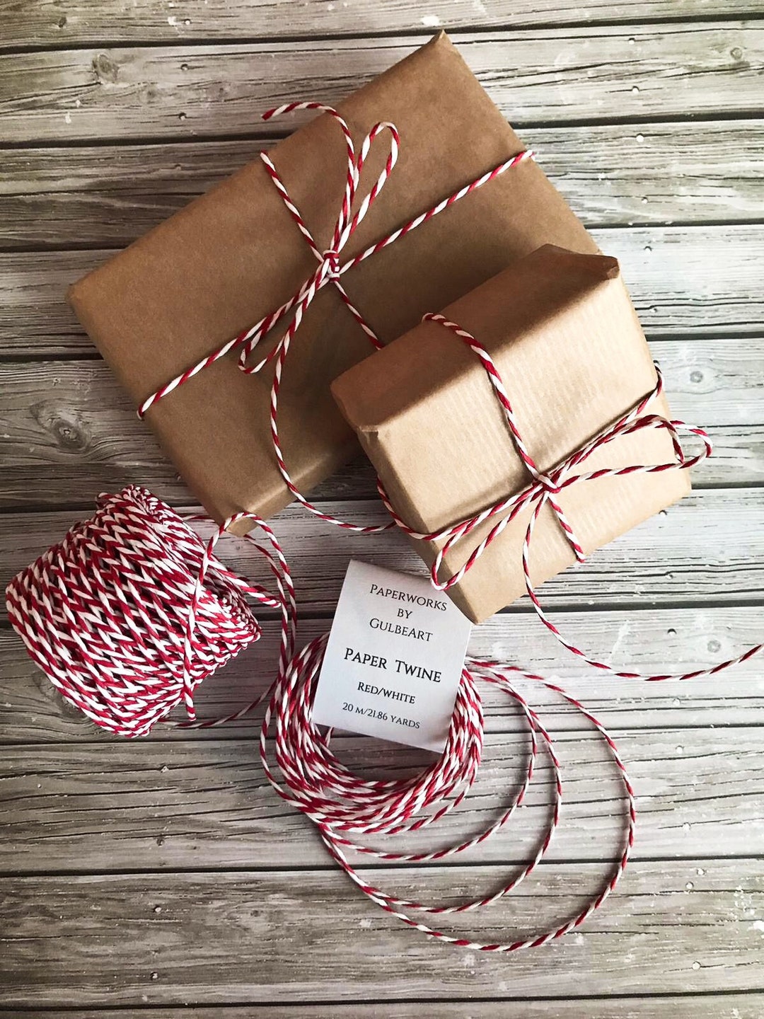 Twine String, Cooking Twine, Christmas Decor Twine, Twine Cord  for Gift Wrapping, DIY Art Crafts, Gardening, Packing Materials, Wall  Hanging, Plant Hangers, Knitting, Decorative Projects (Red - White) : Tools  