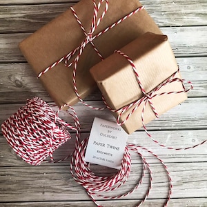 Red/white Baker's Twine 10 Yards, Red Cotton Twine 