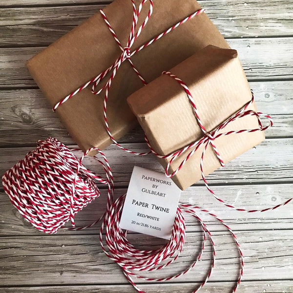 Paper Wrapping twine - Gift wrap - Twine - Paper twine - Gift wrapping - Packing twine - Decorative rope - Bakers cord - Christmas twine