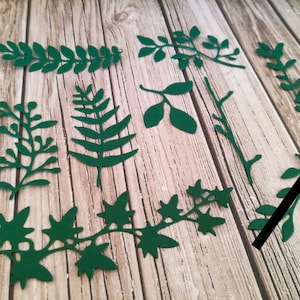 Feuilles de papier découpées - Feuilles de papier découpées - Feuilles de papier - Papier découpé de feuilles - Papier cartonné Feuilles - Feuilles vertes - Feuilles jaunes - Feuilles