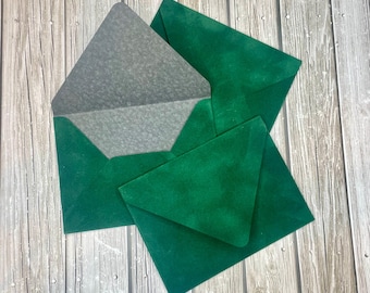 Luxury Deep Green Velvet Envelope | Velvet Envelope | Elegant Envelope | Wedding Envelope | Exclusive Handmade Envelope | Premium Design