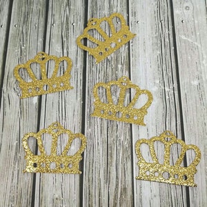 Glitter gouden kroon - Crowncutout - Glitter kroon - Papier gematslepen - Glitter papier - Kroon - Glitter koningskroon - Gouden kroon stansen