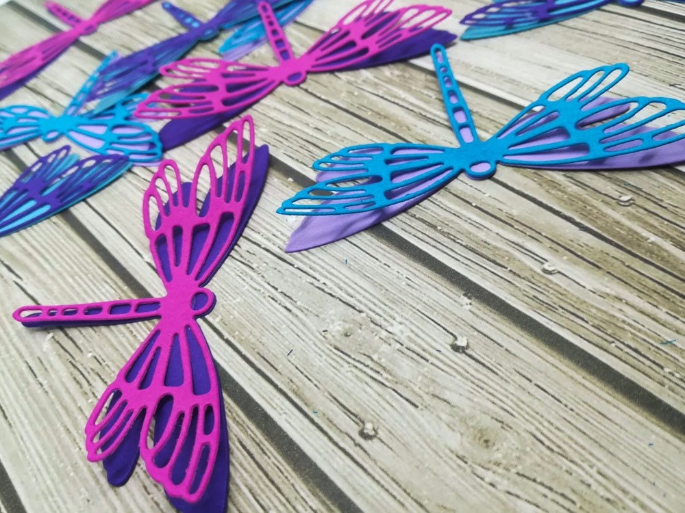 Paper Dragonfly Die Cut Dragonfly Mix Color Dragonfly Etsy UK