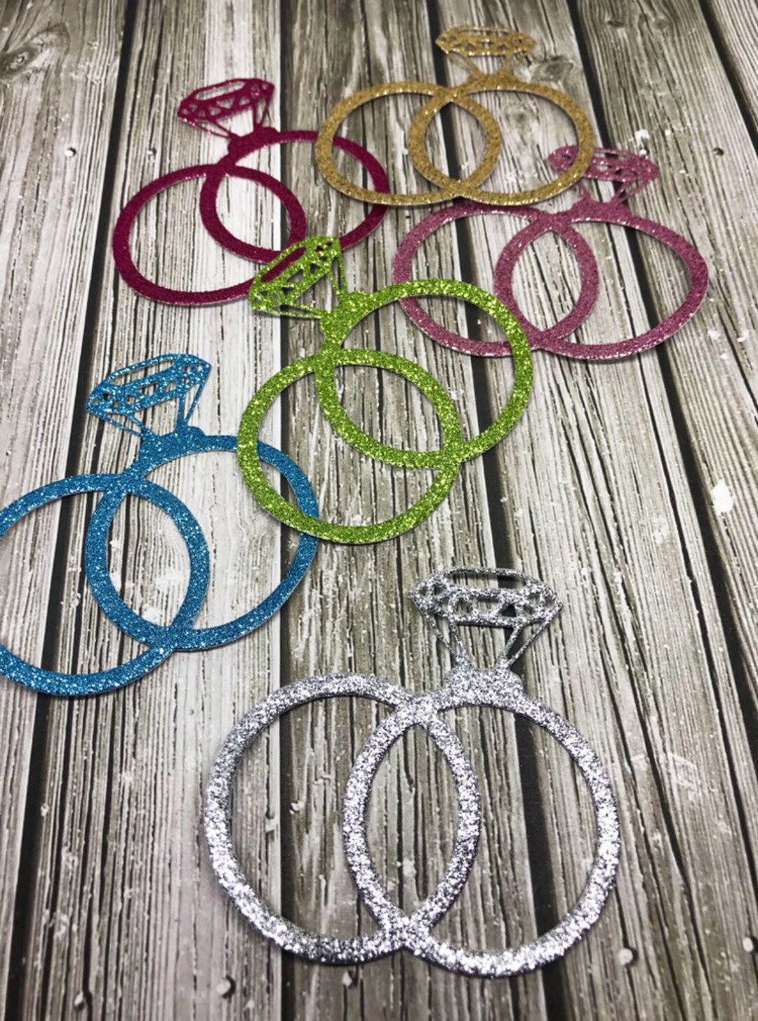 Glitter Paper Wedding Ring Die Cuts Paper Wedding Ring Etsy