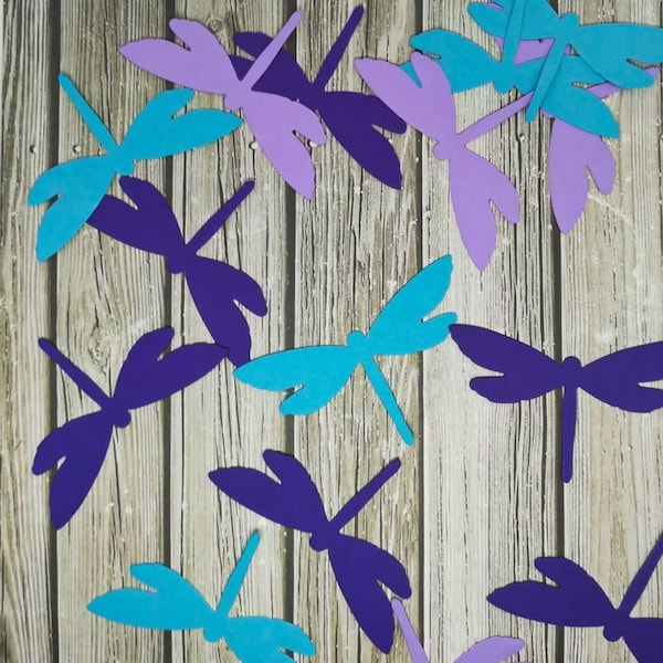 Paper dragonfly - Die cut dragonfly - Mix color dragonfly - Paper die cut - Paper cutout - Dragonfly confetti - Paper die cut dragonfly