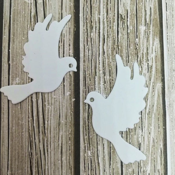 Paper dove die cuts - Paper doves Cutouts - Paper doves - Paper die cut - Card stock dove - Dove - White doves