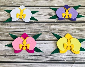 Orchid die cuts - Paper orchid cutout - Paper orchids - Paper die cut - Card stock flower - White flower - Orchids