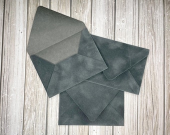 Luxury Gray Velvet Envelope | Velvet Envelope | Elegant Envelope | Wedding Envelope | Exclusive Handmade Envelope | Premium Design
