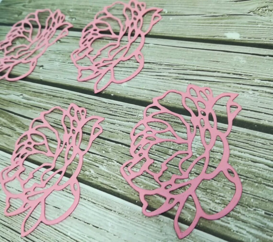 Paper Flowers Die Cuts Paper Flowers Cutout Paper Flowers Etsy