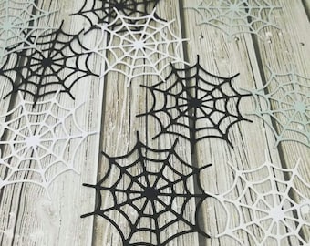 Paper spider web - Spider web cutouts - Die cut web - Set of spider webs - Paper die cut - Web confetti - Paper web - Spider