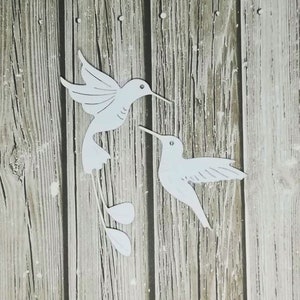 Papier Colibri die cuts - Paper Hummingbird Cutouts - Paper hummingbird - Paper die cut - Carton stock dove - Colibri bird