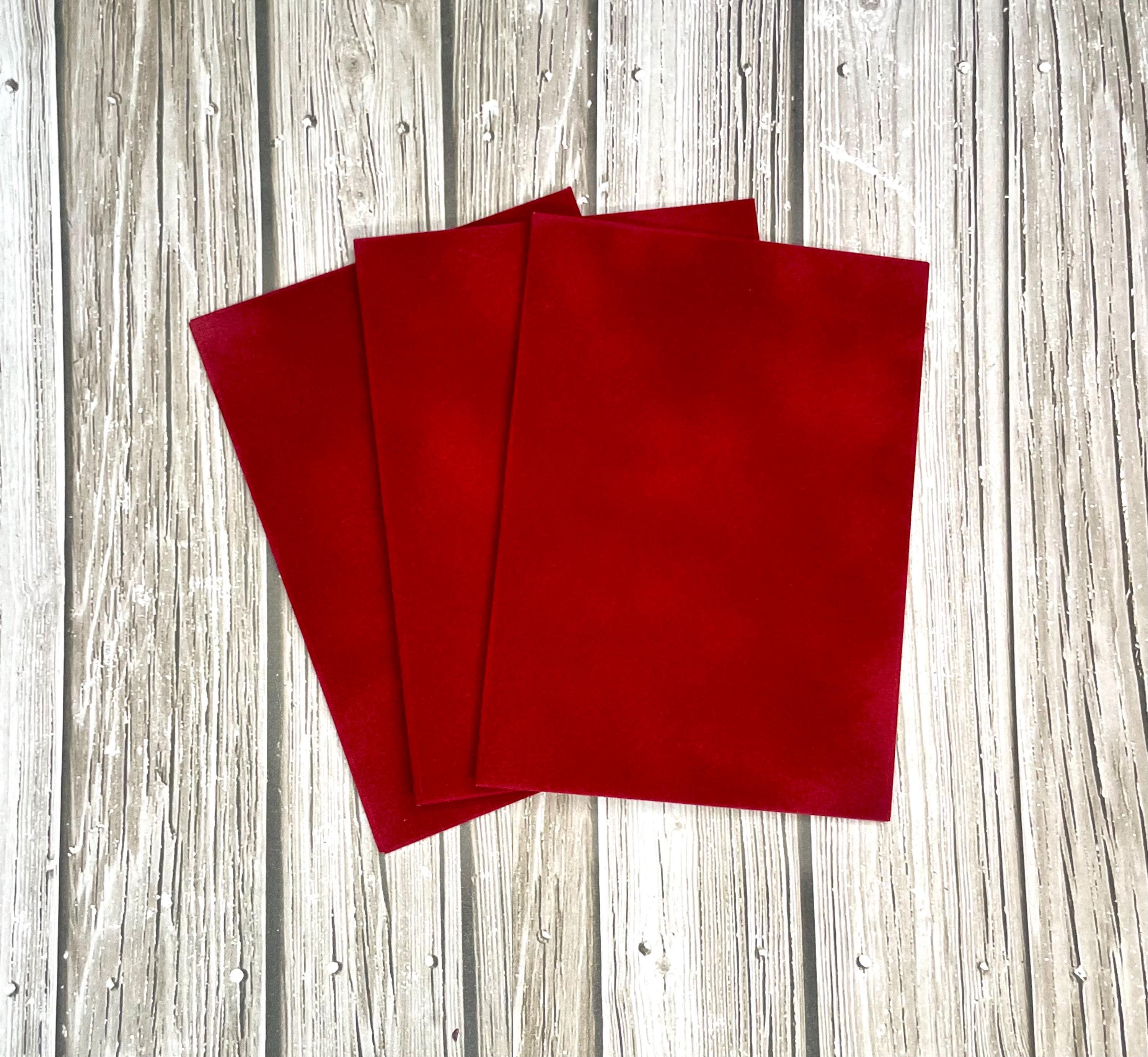Red Velvet paper A4 - Luxurious Velvet paper - Elegant paper - Velvet Paper (velvet only on one side) - A4 sheets