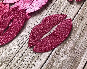 Glitter paper lips - Paper lips die cuts - Paper lips Cutouts - Paper lips - Paper die cut - Card stock lips - Lips paper cut outs