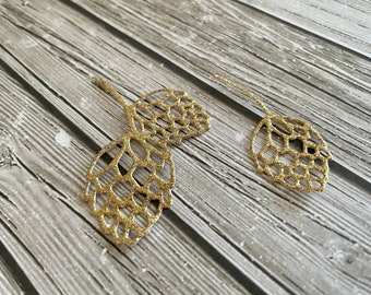 Glitter pine cones die cuts - Pine cones cutout - Glitter pine cone - Paper die cut - Glitter paper - Pine cones with glitters - Pine cones