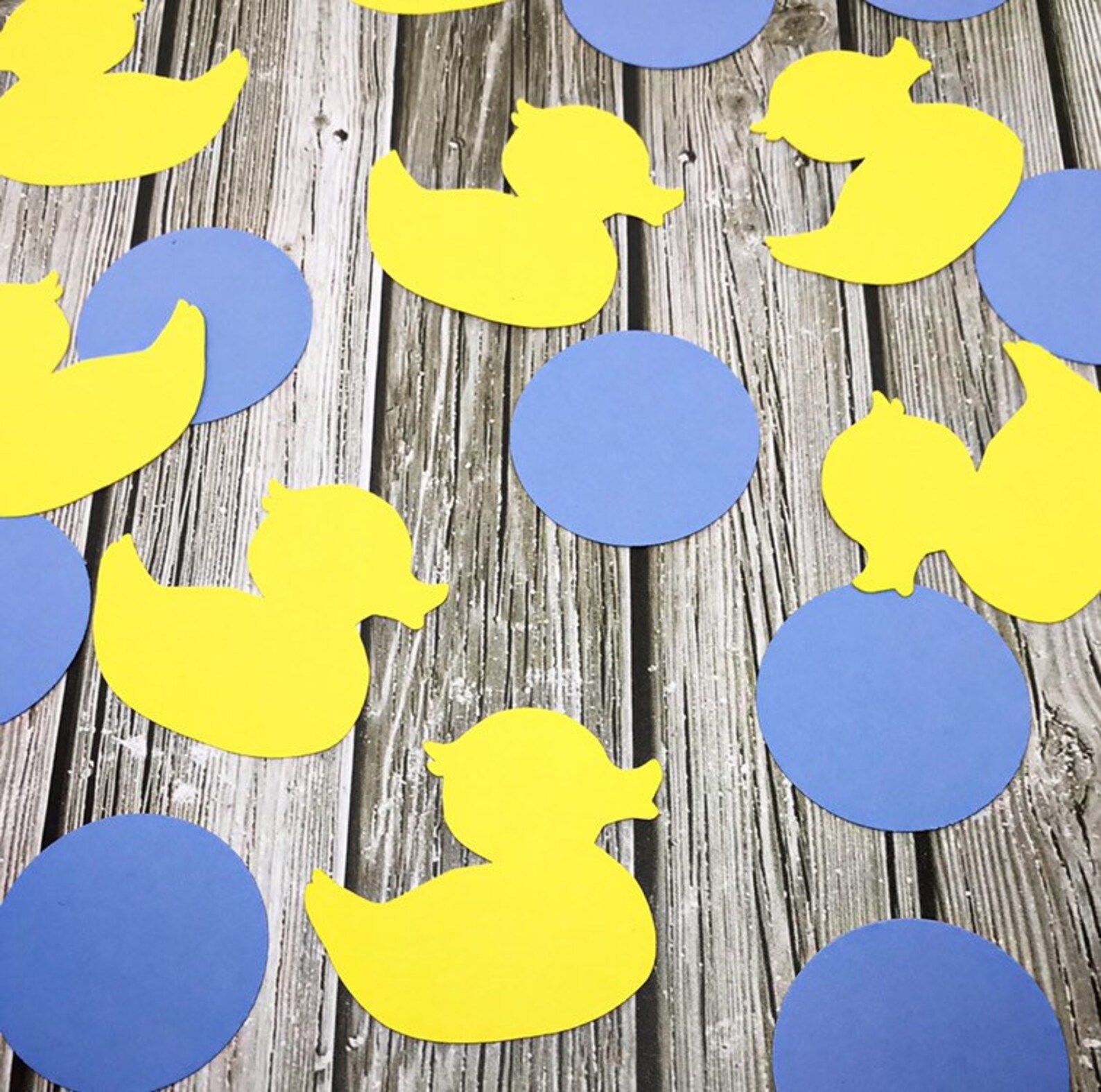 Ducks and Circles Die Cut Paper Ducks Die Cut Paper Duck Ducks Confetti Paper Ducks Cutouts