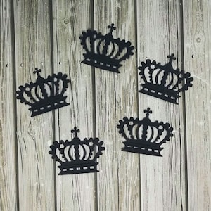 Crown die cut - Paper Die Cut - Paper crown - Crown - Black crown - Card stocl Paper crown -  Kings crown - Crown confetti