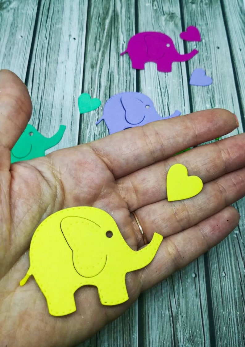 Paper Elephant Die Cuts Paper Elephant Cutout Paper Etsy