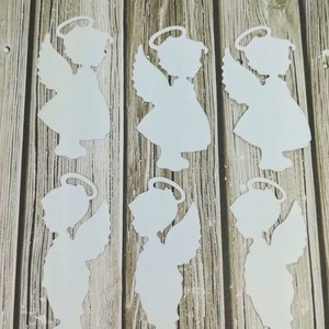 Anges en papier découpés - Anges en papier découpé - Anges en papier - Papier découpé avec des formes - Ange en papier cartonné - Ange blanc - Ange garçon - Ange fille