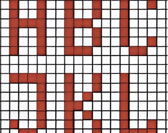 Alphabet Needlepoint Pattern: Calligraphy Cross Stitch ABC Capital Letter 123 !?& Design PDF Pattern