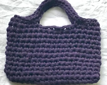 Handmade Crochet Handbag: Purple Everyday Tote