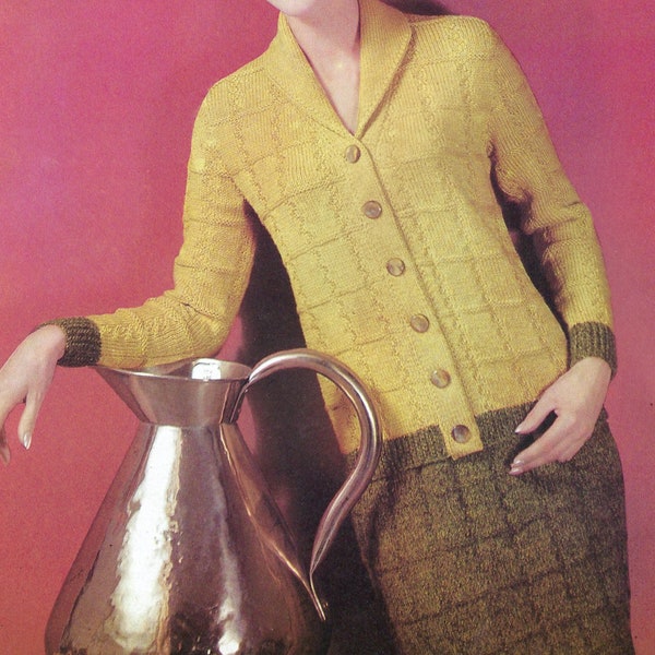 Knit cardigan jacket PDF 1960s booklet knitted tweed jacket and skirt vintage 60s pattern - text and pics - creative design ideas - PDF file