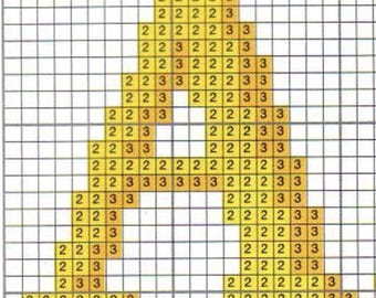 Alphabet Needlepoint Pattern: Calligraphy Cross Stitch ABC Upper Case Design PDF Pattern