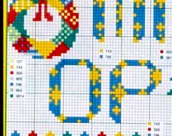 Christmas Alphabet Needlepoint Pattern: Holiday Embroidery Designs (PDF Pattern)