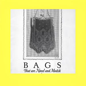 Beading Bags 1920&#39;s pattern book - 6 patterns - images instructions + beading patterns vintage handbags Novel and Modish ebook digital PDF