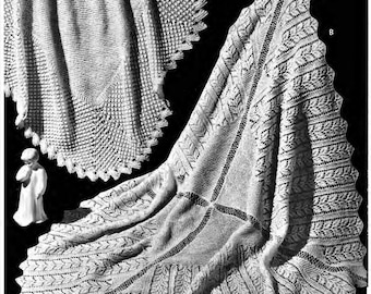 Crochet Knit Lace PDF antique pattern book - 16 lace designs - heirloom lace shawls borders circular shawls patterned lace vandyke shetland