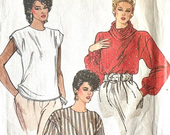 Vogue 8552 Sewing Pattern: 1980s Blouse, Size 8-10