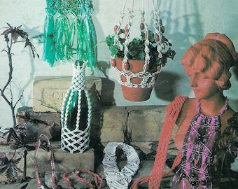 Macrame PDF patterns - 8 patterns  - wall hanging, pot plant, belts, necklaces, bottle cover