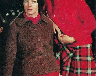 1960s Knitting Pattern PDF: His & Hers Raglan Cardigans