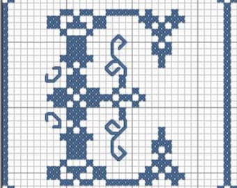 Cross Stitch Alphabet Needlepoint Pattern: A to Z Capital Letters (PDF Download)