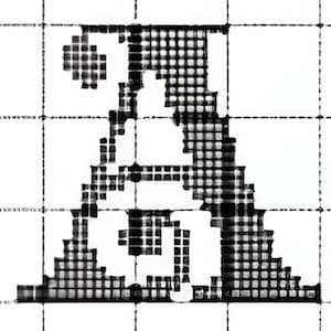Contemporary upper case curly alphabet pattern needlepoint cross stitch tapestry embroidery stitch design patterns modern upper case PDF