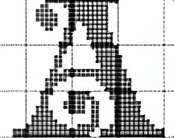 Modern Curly Alphabet Needlepoint Pattern: Cross Stitch Embroidery (PDF Pattern)