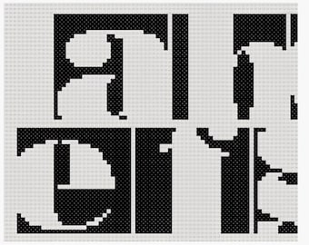 Modern Lowercase Alphabet Needlepoint Pattern: Cross Stitch Embroidery (PDF Pattern)
