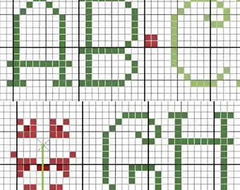 Needlepoint Alphabet Embroidery Pattern: Cross Stitch Design (PDF)