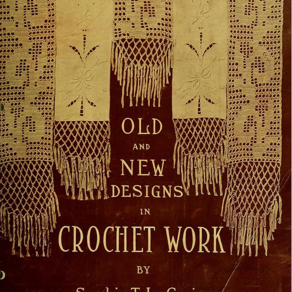 Sophie T. Lacroix Old and New Designs in Crochet Work PDF historic pattern book - many tatting crochet edge patterns handbag collars scarf