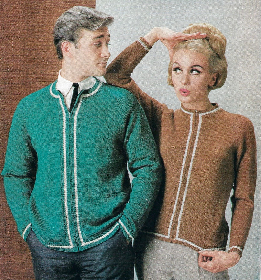 60s Zip Cardigan - Etsy