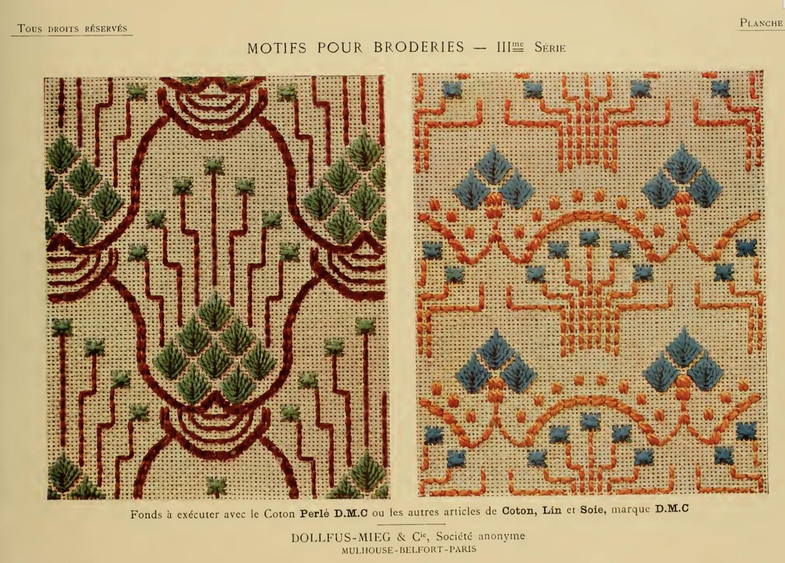 Vintage DMC Embroidery Patterns: French Floral Stitch Designs (PDF ...