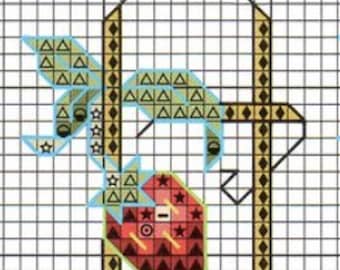 Strawberry Alphabet Needlepoint Pattern: Contemporary Cross Stitch Embroidery (PDF Pattern)