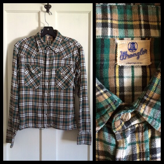 Vintage 1940's 1950's Plaid Wrangler Blue Bell Wes