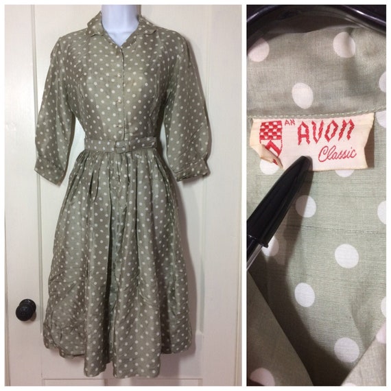 green polka dot shirt dress