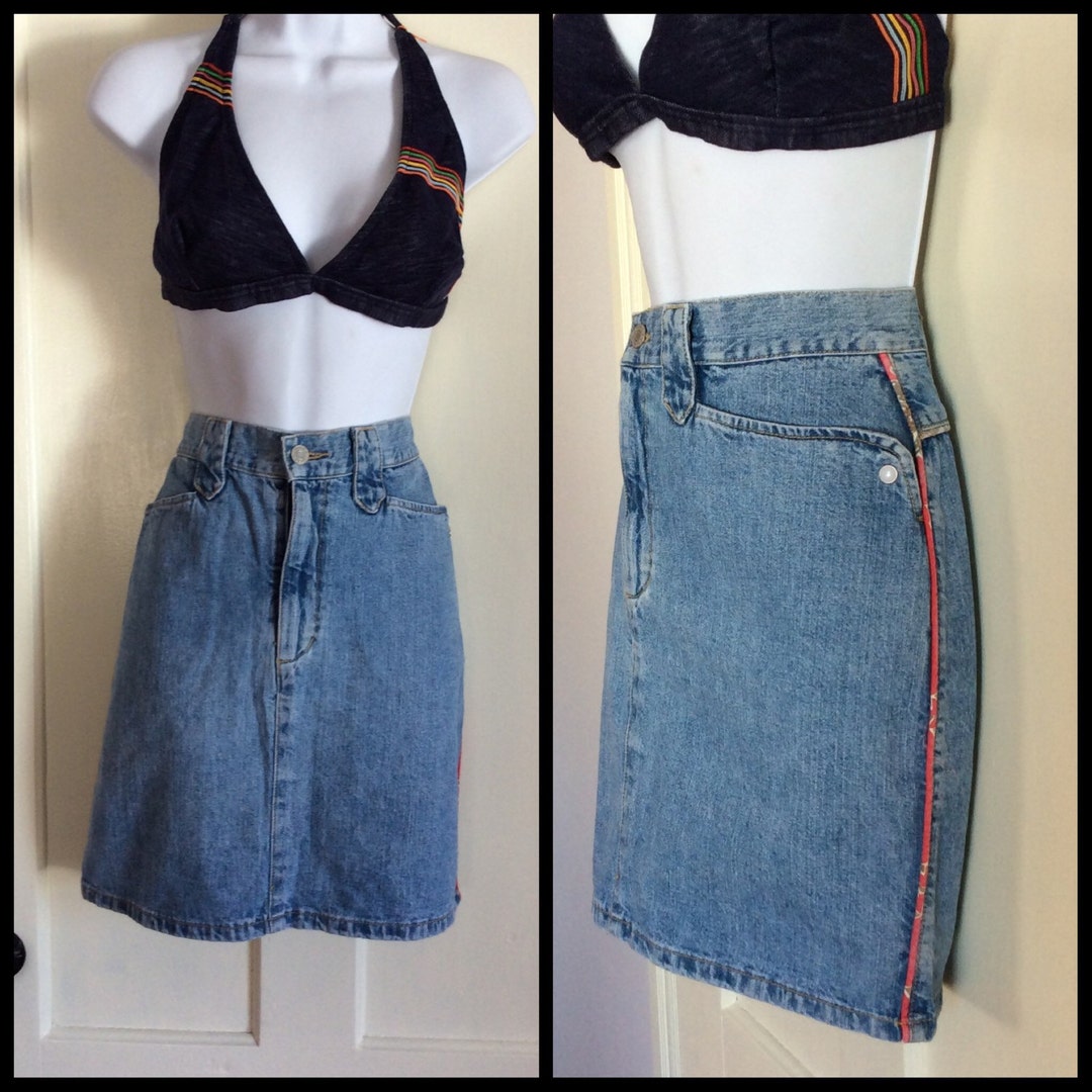 Vintage 1990's Guess Jeans Denim Mini Skirt 30 Inch High - Etsy